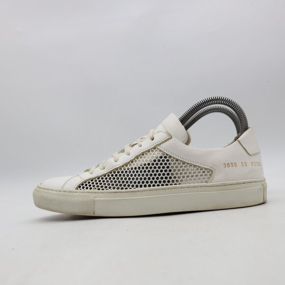 Common Projects Achilles Low Top Sneakers Women's EU 38 White Leather Lace Up - Picture 4 of 11